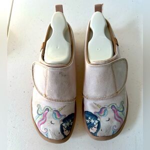 UIN - GIRL AND UNICORN Canvas Kid slip on comfy shoes girl size 1